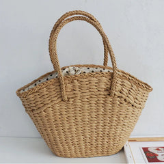 Straw Woven Bag Women's Handbag Beach Ins Bag Dumpling Type With Souvenir Basket