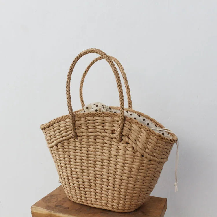 Straw Woven Bag Women's Handbag Beach Ins Bag Dumpling Type With Souvenir Basket