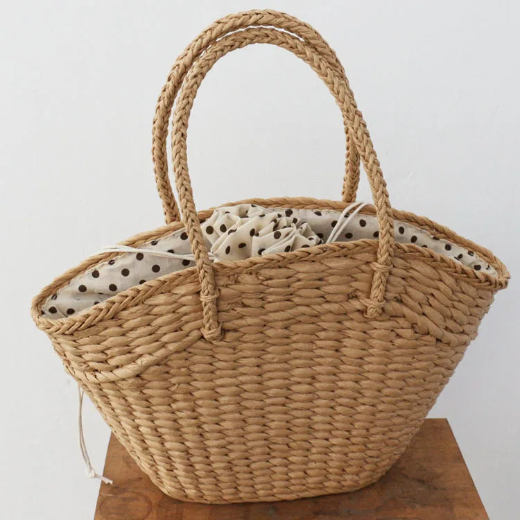 Straw Woven Bag Women's Handbag Beach Ins Bag Dumpling Type With Souvenir Basket