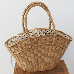 Straw Woven Bag Women's Handbag Beach Ins Bag Dumpling Type With Souvenir Basket
