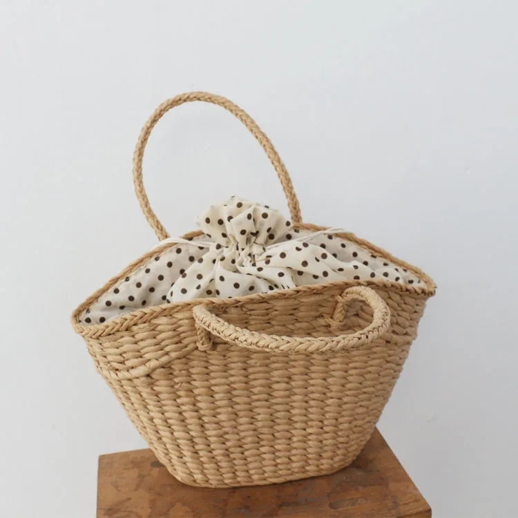 Straw Woven Bag Women's Handbag Beach Ins Bag Dumpling Type With Souvenir Basket