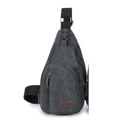Men Sling Bag Chest Cross Body Canvas Messenger Pack Travel Hiking Waist Packs