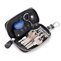 Leather Car Key Case Wallet Multifunction Key Holders 6 Key Rings