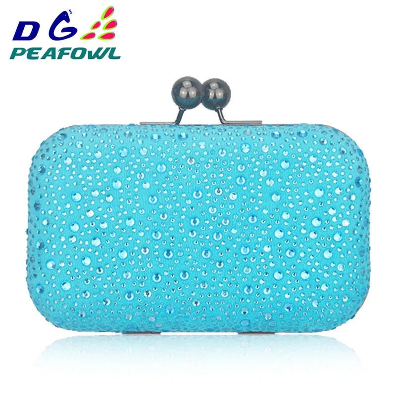 Crystal Clutch Evening Bag with Chains for Party Wedding