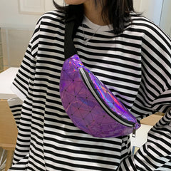 Women Reversible Sequins Glitter Fanny Pack Hip Purse Satchel