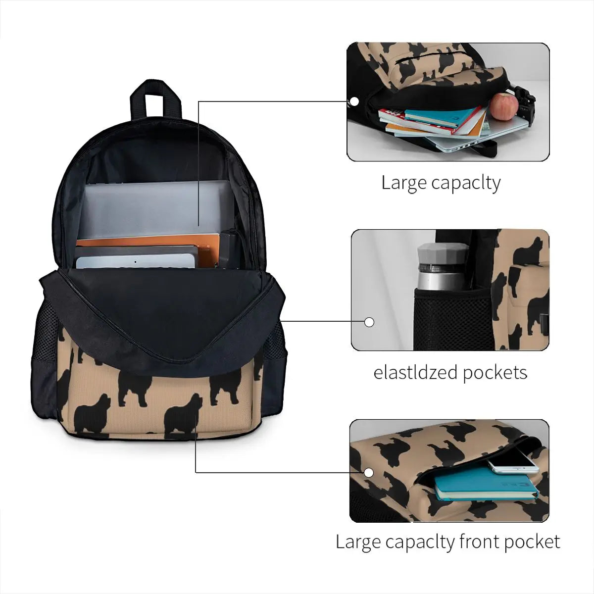 Newfie Love Is Big Love 2 Backpacks Men's Backpacks Bags For Women