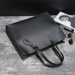 Men's PU Leather Tote Shoulder Bag Handbag Briefcase Business Bag