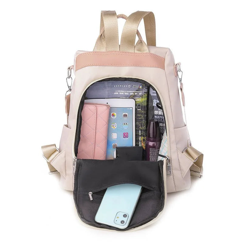 Anti Theft Oxford Backpacks for Women with Chinese Style Embroidery