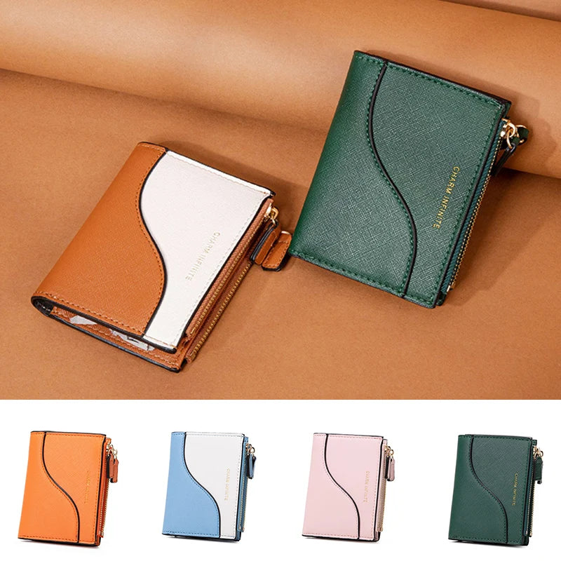 Women's PU Wallet Zipper Purse Mini Money Pouch