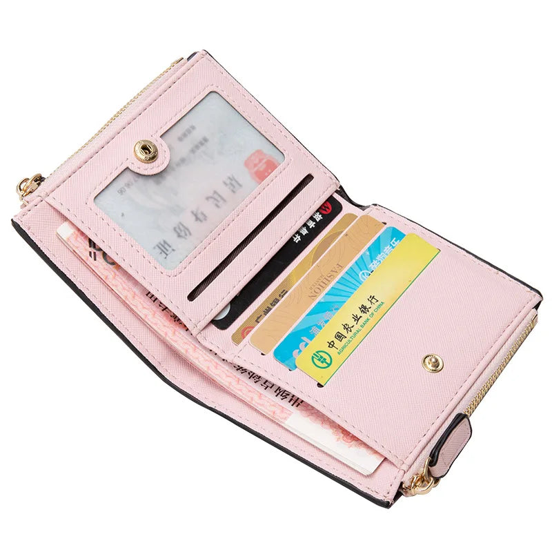 Women's PU Wallet Zipper Purse Mini Money Pouch