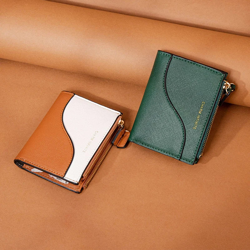 Women's PU Wallet Zipper Purse Mini Money Pouch