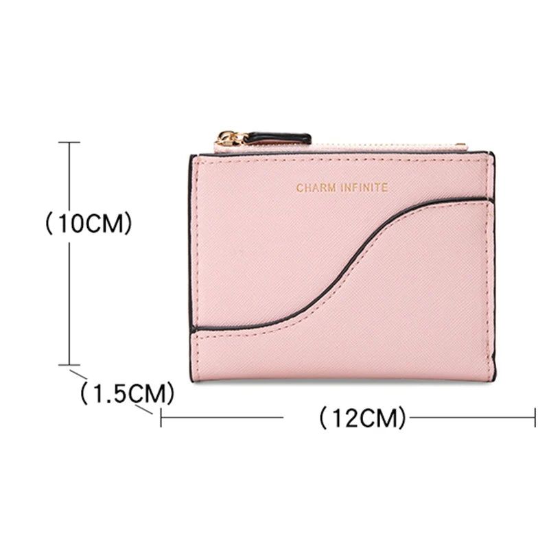 Women's PU Wallet Zipper Purse Mini Money Pouch
