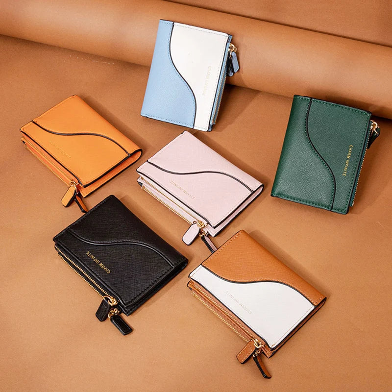 Women's PU Wallet Zipper Purse Mini Money Pouch