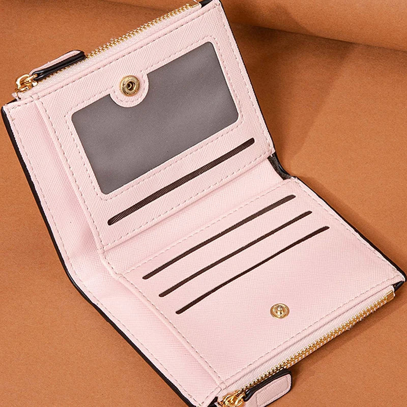 Women's PU Wallet Zipper Purse Mini Money Pouch