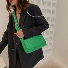 Nylon Crossbody Bags for Women - Solid Color Square Pouch Handbag