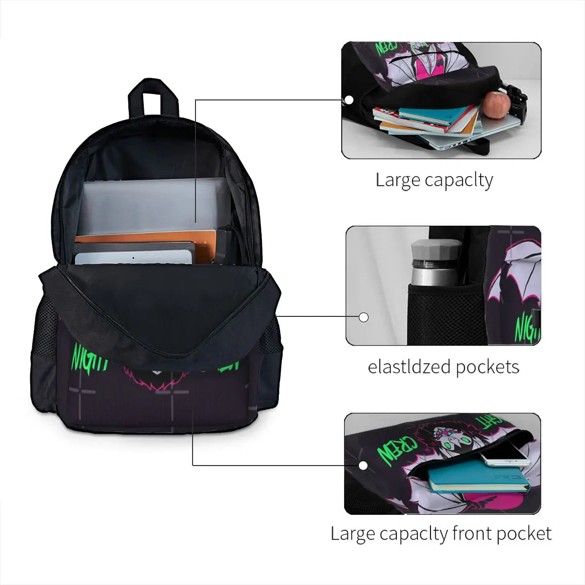 Night Crew Backpack Men's Bag for Women Back Pack Backpack for Girls