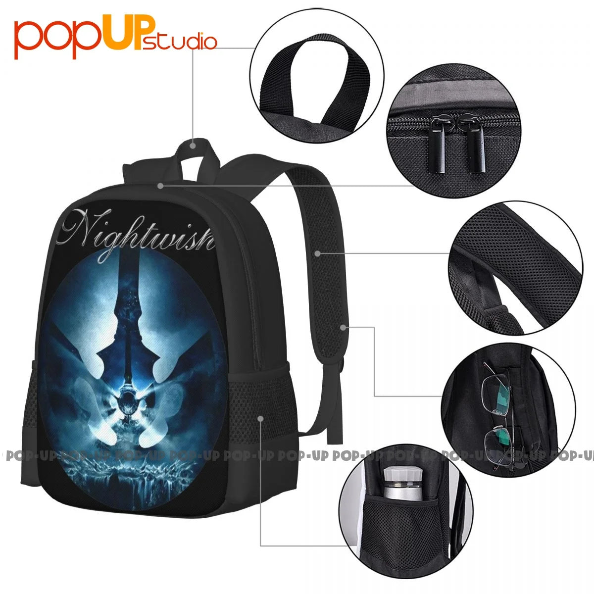 Nightwish Angels Fall First Backpack Large Capacity Travel 3D Printing Backpack