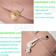 Mini PU Leather Backpack Rucksack School Bag for Women Girls