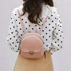 Mini PU Leather Backpack Rucksack School Bag for Women Girls