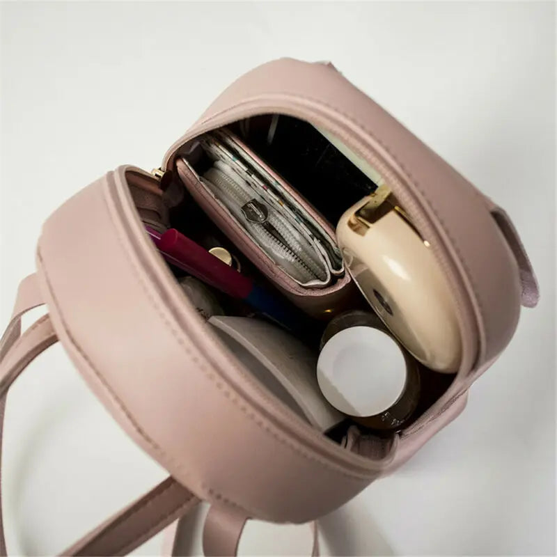 Mini PU Leather Backpack Rucksack School Bag for Women Girls
