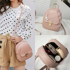 Mini PU Leather Backpack Rucksack School Bag for Women Girls
