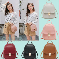Mini PU Leather Backpack Rucksack School Bag for Women Girls