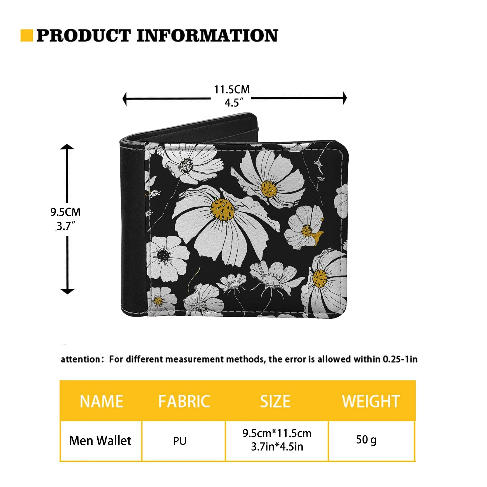Men Wallets Horses Print Small Money Purses Thin Foldable Leather Purse
