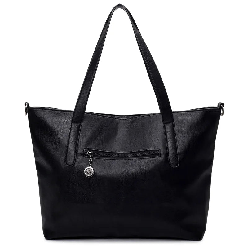 Plaid Leather Shoulder Bag Soft Womens Tote