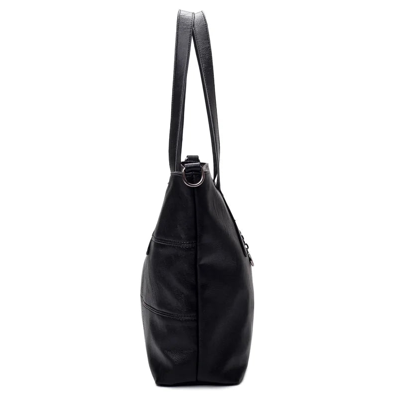 Plaid Leather Shoulder Bag Soft Womens Tote