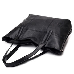 Plaid Leather Shoulder Bag Soft Womens Tote
