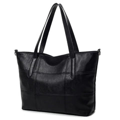 Plaid Leather Shoulder Bag Soft Womens Tote