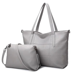 Plaid Leather Shoulder Bag Soft Womens Tote