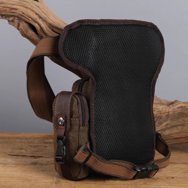 Nornbinus Men Waist Bag Canvas Drop Leg Bags Multifunction Thigh Pouch
