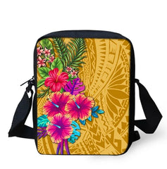 N. Mariana Islands Floral Messenger Bag Tropical Leaves Phone Bags For Girls