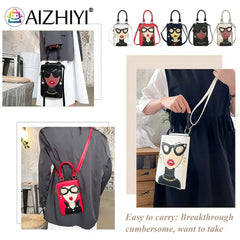 Lady Face Shoulder Bag Leather Messenger Tote Handbag for Dating Travel