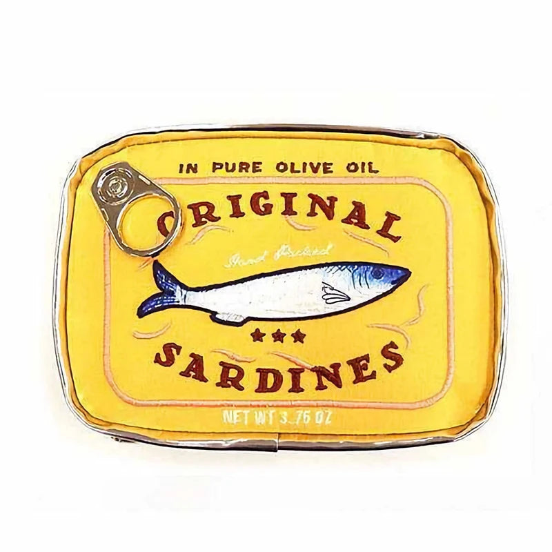 Retro Canned Sardines Makeup Bag - Travel Cosmetic Pouch
