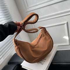 Nubuck PU Leather Shoulder Dumpling Bags For Women Large Capacity Totes Handbags