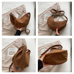 Nubuck PU Leather Shoulder Dumpling Bags For Women Large Capacity Totes Handbags