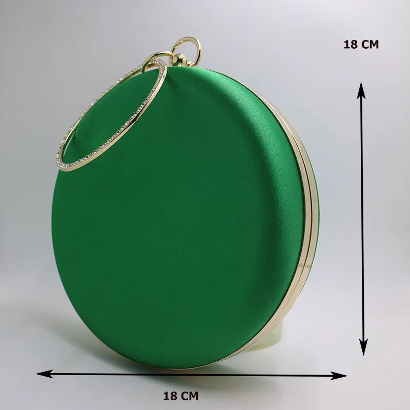Nuphia Round Box Clutch Ball Shape Evening Bags Red/Green