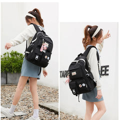 Nylon Backpack for Teen Girls Student School Bag Bookbag Travel