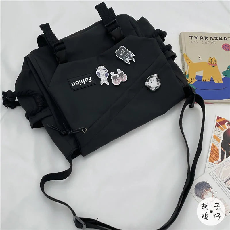 Nylon Crossbody Bag Large Canvas Messenger Handbag