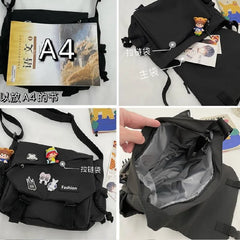 Nylon Crossbody Bag Large Canvas Messenger Handbag