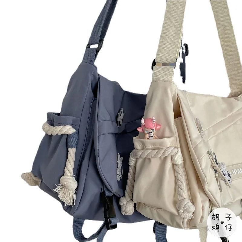 Nylon Crossbody Bag Large Canvas Messenger Handbag