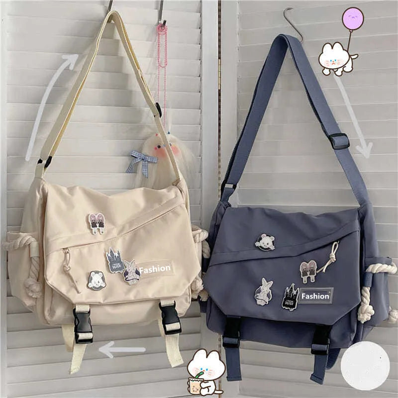 Nylon Crossbody Bag Large Canvas Messenger Handbag
