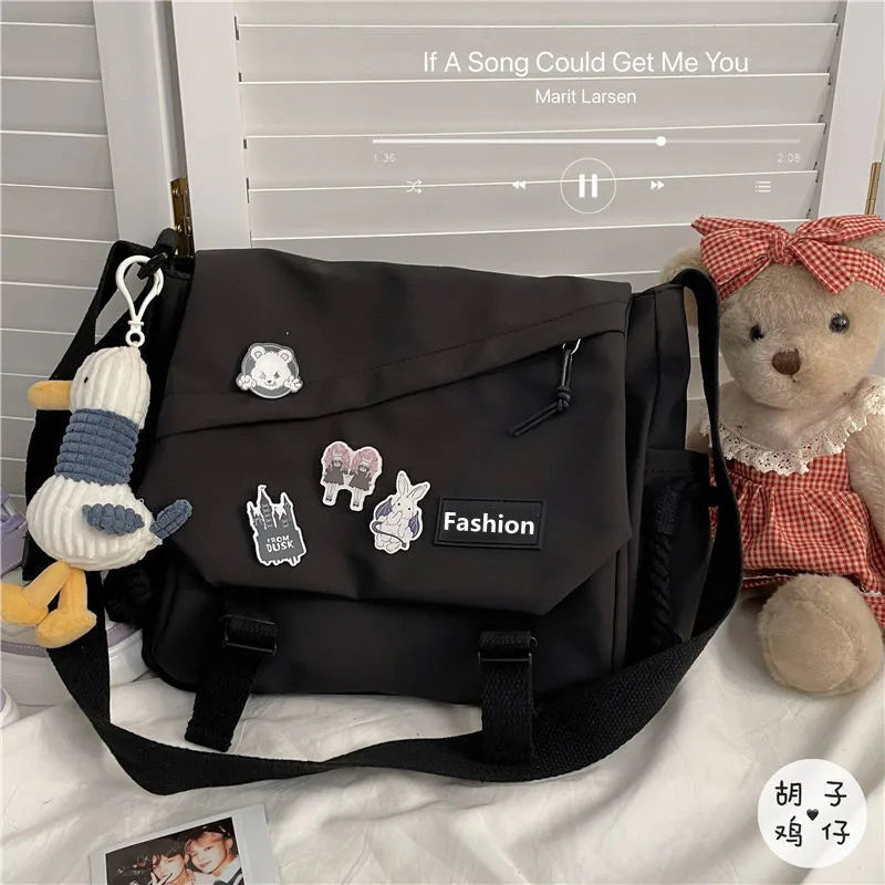 Nylon Crossbody Bag Large Canvas Messenger Handbag