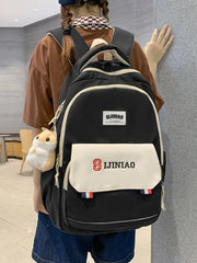 Animal Printing Nylon Female Backpack School Bags for Teen Girls
