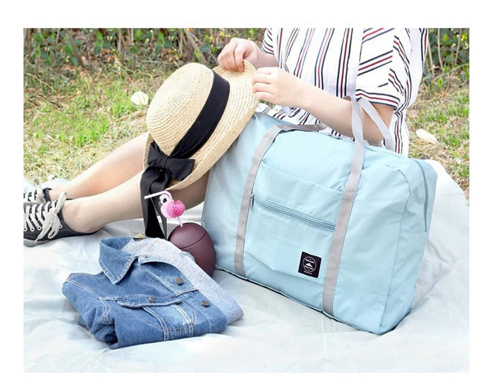 Nylon Foldable Travel Bags WaterProof Packs Weekend Organizer