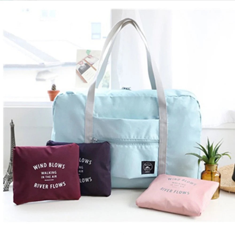 Nylon Foldable Travel Bags WaterProof Packs Weekend Organizer