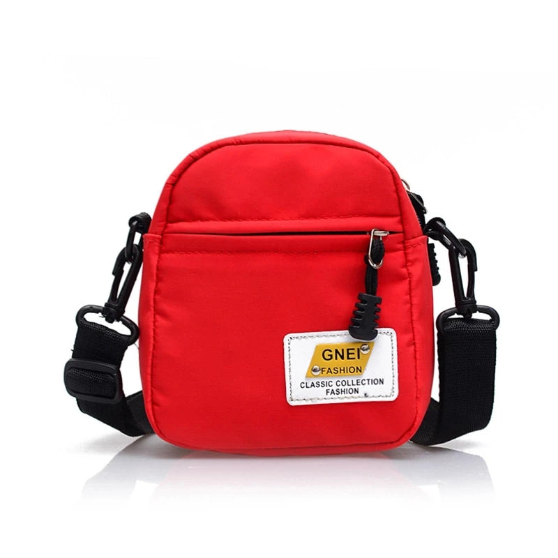 Nylon Messenger Bag Solid Crossbody Purse Zipper Satchel for Women