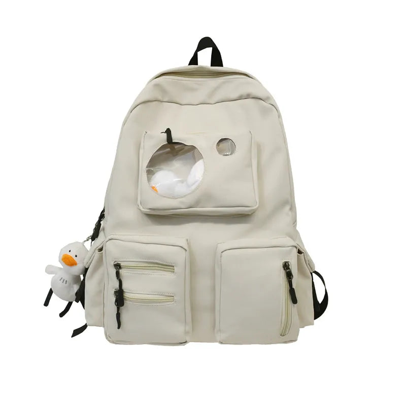 Nylon School Bags for Girls Large Capacity Backpack